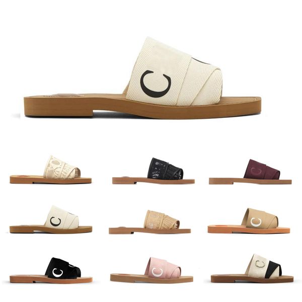 

woven slippers sandals shoes pearl snake print slide summer wide flat lady canvas sandals designers slipper size is 42, Black