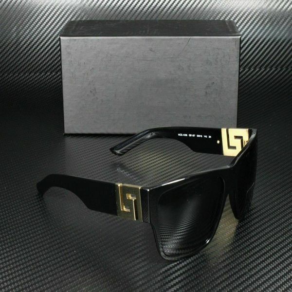 

polit luxury 4296 black grey lens men's square sunglasses 59mm for men designer sunglasses vintage metal sport gl287d, White;black