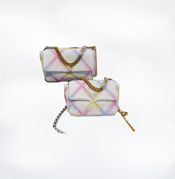 

shoulder bag luxurious bag printed genuine leather gold-tone silver-tone ruthenium-finish metal multicolor chain 19 handbag crossbody bags f