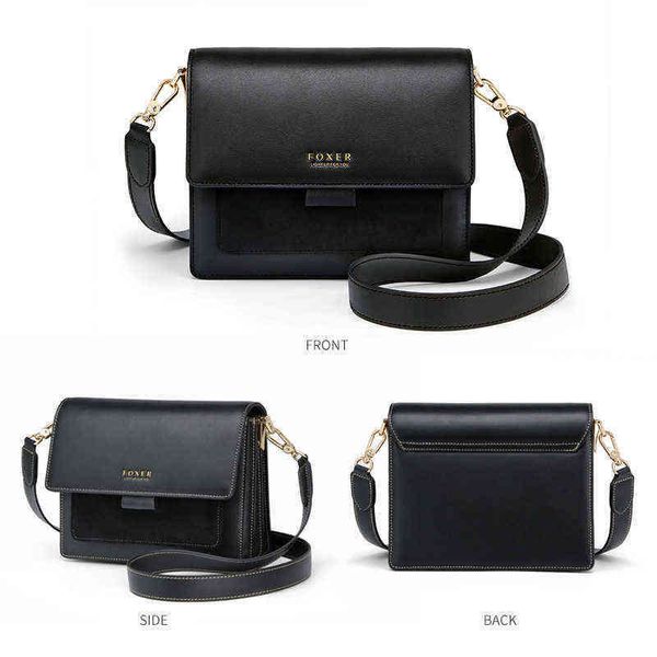 

foxer women shoulder bag crossbody bag woman leather strap bags valentine's day present gift female messenger bag lady flap g220422