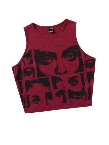 

figure graphic crop tank n6dq#, White