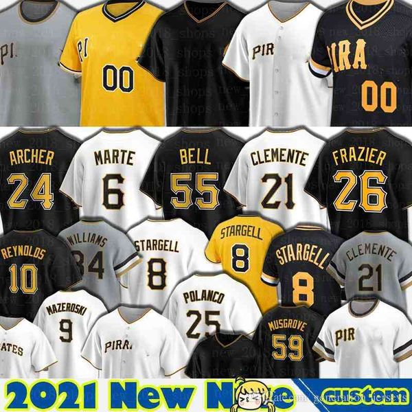

roberto clemente pittsburgh jersey josh bell starling marte baseball willie stargell mitch keller adam frazier colin moran gregory polanco, Black