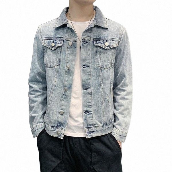 

men's jackets denim jacket male 2021 plus size spring and autumn korean version of the trend loose simple handsome j7gp#, Black;brown