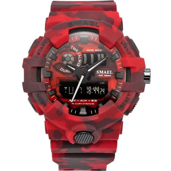 Farbe Camouflage Outdoor-Sport leuchtende wasserdichte elektronische Uhr Mode multifunktionale Trend Student Uhren maleL1