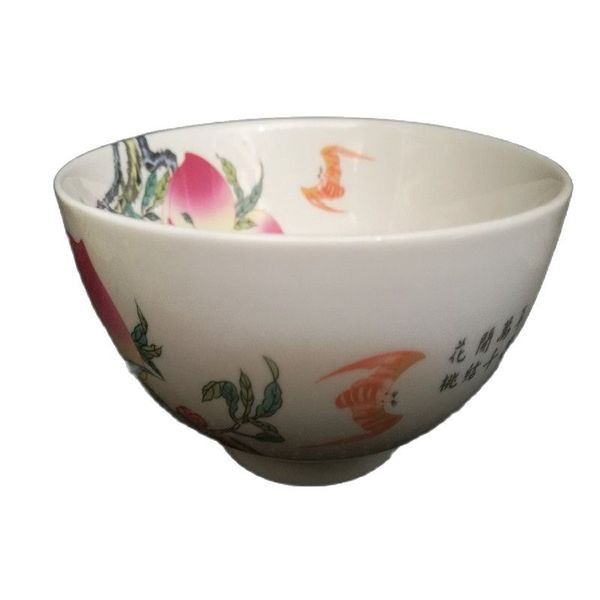 

china old porcelain pastel porcelain bowl peach blossoms and poems, Silver