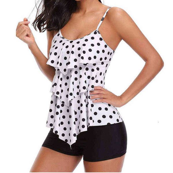 

ruffle bikini suspender split swimsuit conservative belly covering, White;black