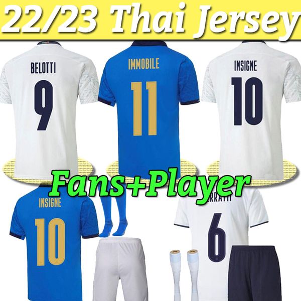 

2021 22 italia soccer jersey insigne bernardeschi football shirts chiellini bonucci belotti jorginho sensi barella men kids kits full sets s, Black;yellow