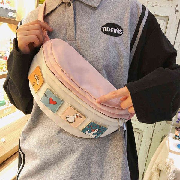 Bolsa de cintura para mulheres Canvas Chest Casual Telly Floth Burse Fanny Pack Girl Leg 220531