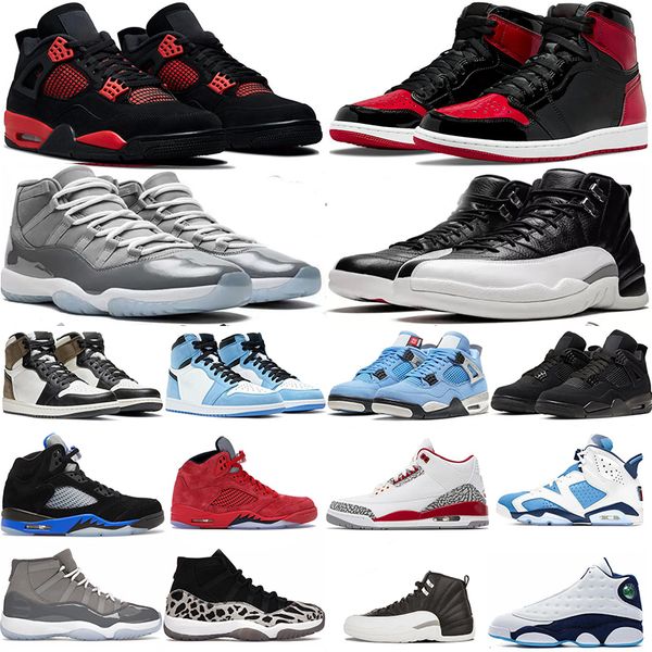 

men basketball shoes jumpman 4 4s red thunder 1s bred patient dark marina blue 5s racer blue 6s unc 11s cool grey 12s playoffs 13s universit