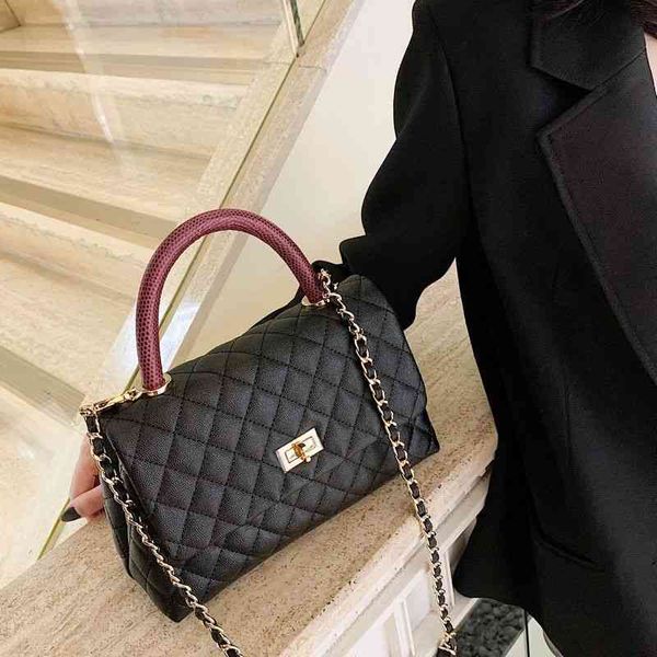 

2021 leather summer caviar handbag women's new high-grade cow ball pattern versatile one shoulder bags messenger purses ladies