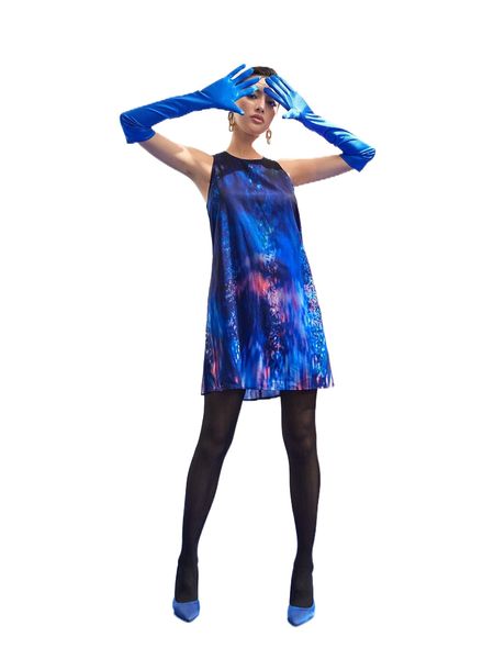 

x larameg tie dye tunic dress 428e#, Black;gray