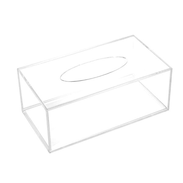 Caixas de tecidos guardanapos de caixa de acrílico transparente de caixa de acrílico simples guardanapo de papel retangular cointainer oragnizer para carro em casa tabletissue