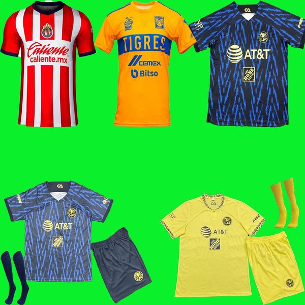 

liga mx 22 23 club america soccer jerseys chivas guadalajara 2022 mexico pre match cruz azul naul tigres chivas necaxa rayados atlas unam fo, Black;yellow