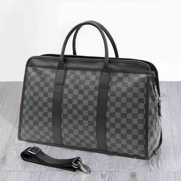 

handbag men's travel bag large capacity lattice men's backpack luggage bag single business bag 220623
