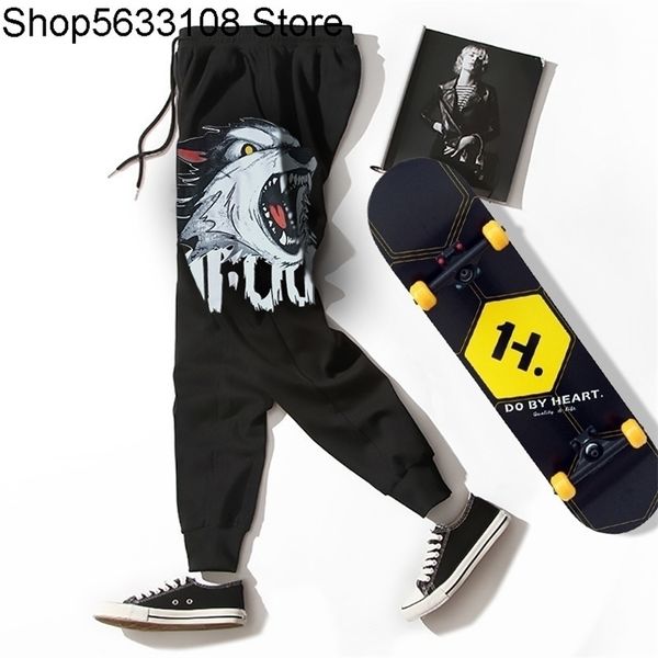 

personality big size men's wear leisure pants plus spuer fat loose basketball sports trousers t200422, Black