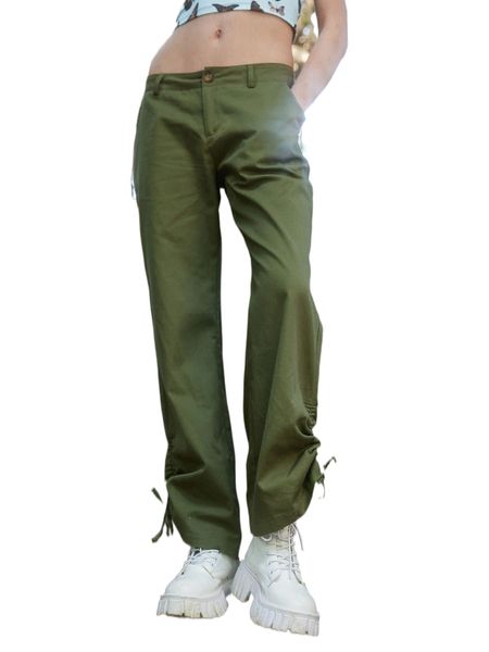 

romwe solid drawstring ruched pants x9oo#, Black;white