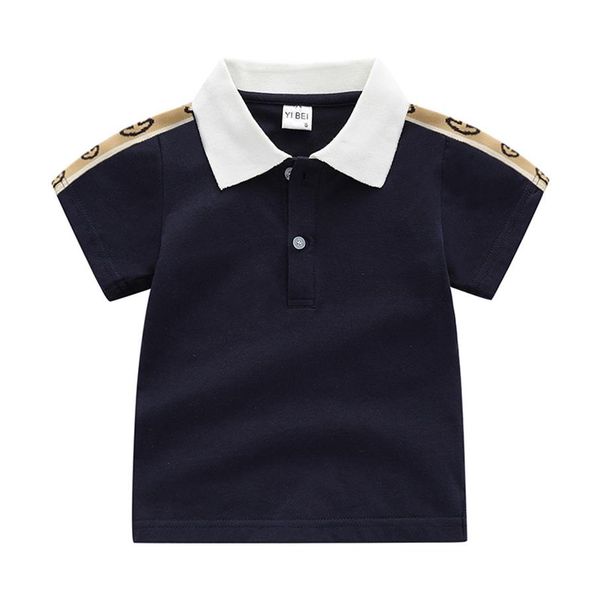 

baby polo t shirt designer kids short sleeves baby polos shirts boys embroidery girl cotton black white clothes 90-130cm255c, White;black