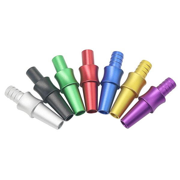 Fumando fumpagem de alumínio colorido Adaptador portátil do adaptador portátil Tubo de tubo de tubo de filtro para diâmetro diy 12 mm Hookah Shisha Silicone Mangueira DHL grátis