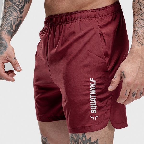 

men gyms fitness shorts mens summer quickdry casual embroidery short pants male jogger workout beach knee length220622, White;black