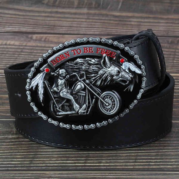 

belts fashionable mens motorcycle and wolf buckle decorative belt, Black;brown