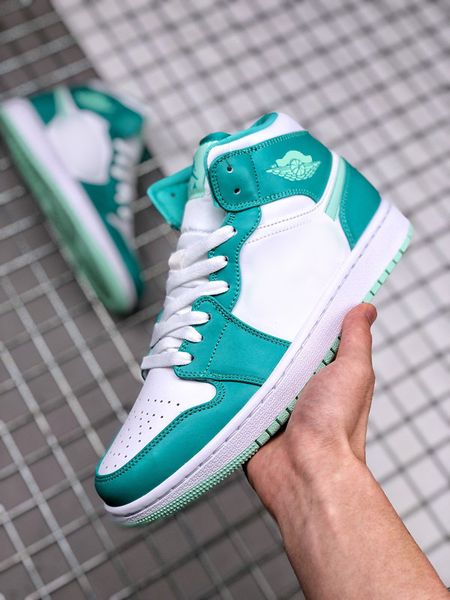 

brand shoes basketball womens jumpman 1 mid marine green cultural sneakers outdoor trainers size 36-47