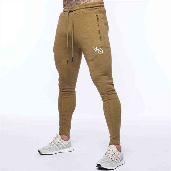 Erkekler Yeni Athleisure Slim Fit Spor Pantolon Streetwear Pamuk Işlemeli ZipUp Pantolon Joggers Açık Koşu Eğitim Pantolon J220629