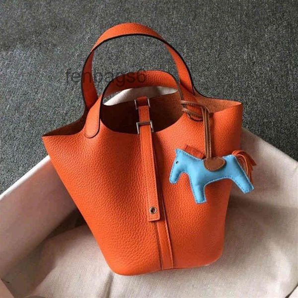 

2022 herme leather lock h herbag designer handbags bucket bags picotin large capacity handbag 91ti243s