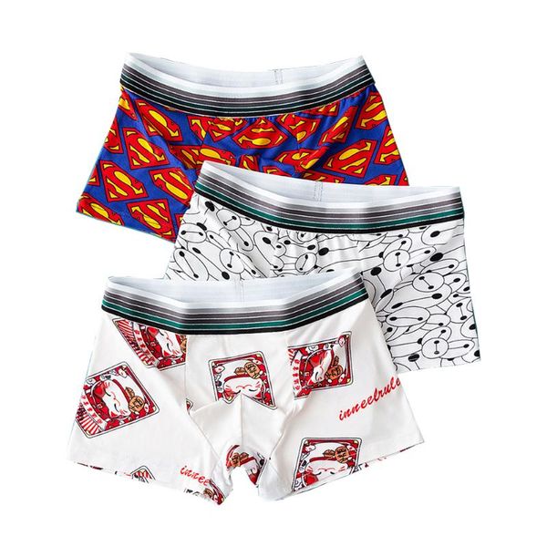 Mutande Ragazzo Intimo Uomo Boxer modali Moda stampato Studente Stampa cartone animato Boxer Pantaloncini maschili Mutandine comode MutandeMutande