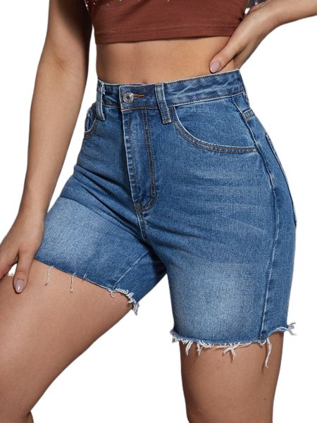 

raw hem straight leg denim shorts o1yf#, White;black