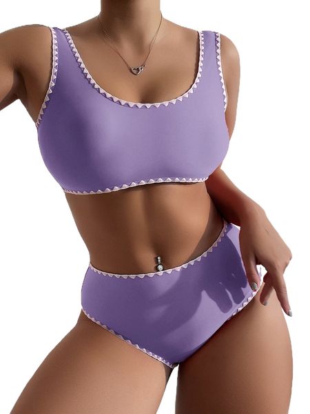 

whip stitch bikini swimsuit 09wu#, White;black