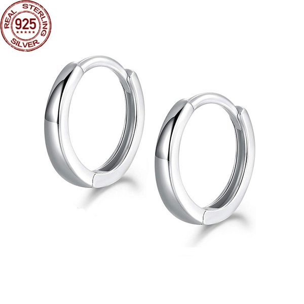 

popular 925 silver hoop earring smooth earrings charm wide simple jewelry female fine gift, Golden
