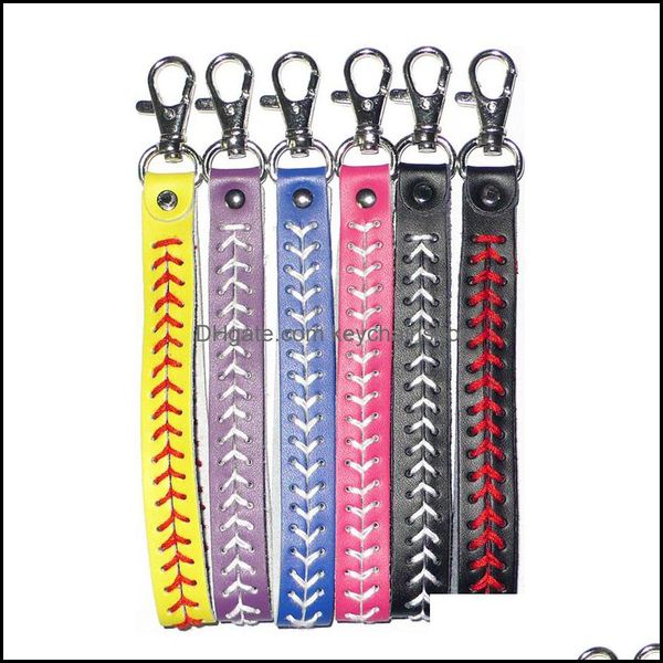 

keychains fashion accessories creative baseball wrist keychain leather woven sports key chain keyring drop delivery 2021 hltdv, Silver