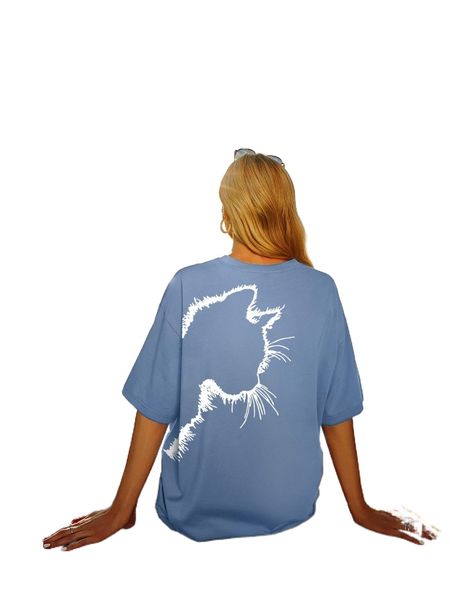 

cartoon graphic d.rop s.houlder tee 5751#, White