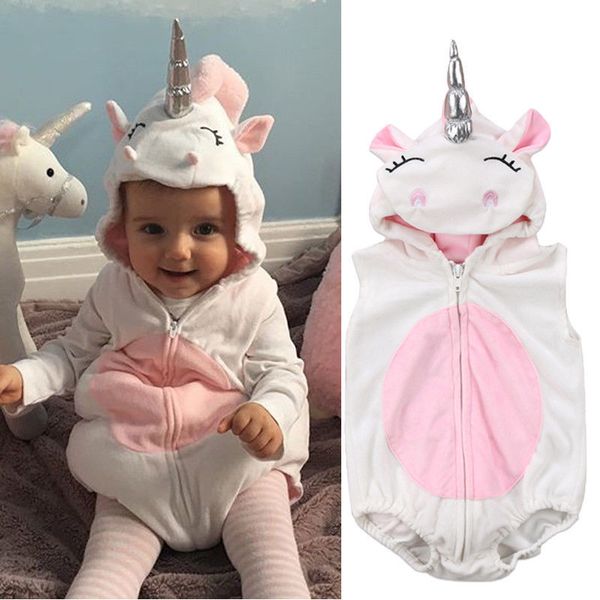 Kleinkind geboren Einhorn Baby Mädchen Fleece Strampler Overall Pullover Outfits Kostüm 220525