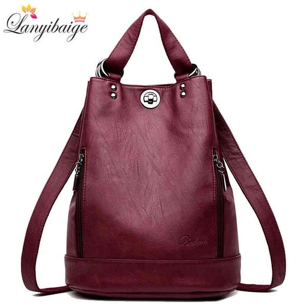 

2022 women backpack leather backpacks school bags for teenage girls brand luxury shoulder bag bagpack mochila