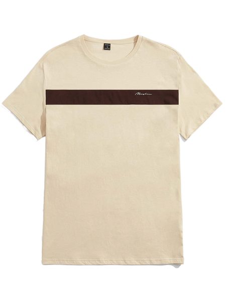 

men letter graphic colorblock tee o5to#, White;black