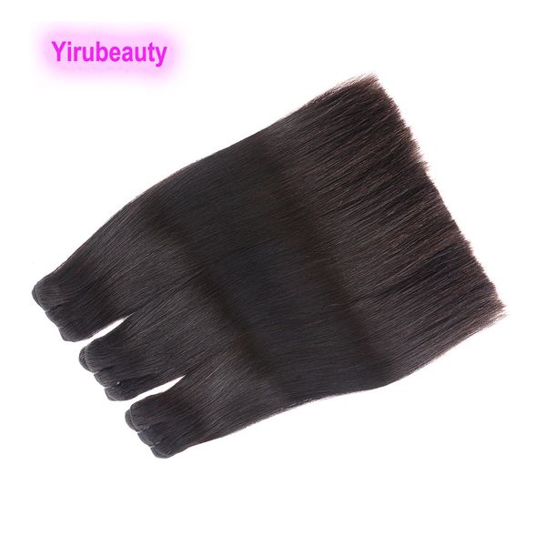 

brazilian human hair extensions 3 bundles double drawn silky straight first-class goods peruvian double wefts 10-22inch natural color, Black