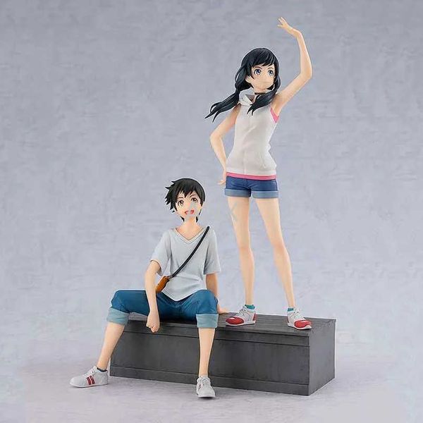 

huiya01 weathering with you figure amano hina figure morishima hodaka pvc action anime collection model toys gifts for children q0621