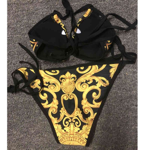 

new gold design bikini swimwear for women bathing suit beachwear summer two piece lady swimsuit, White;black