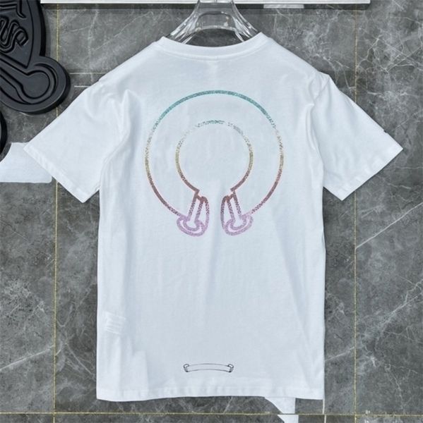 

designer classic men's t shirts ch summer short sleeves letter horseshoe sanskrit cross print sweatshirts t-shirts woman loose tees qi7, White;black