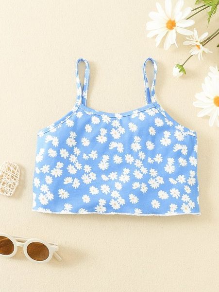 

toddler girls allover floral cami she, Blue