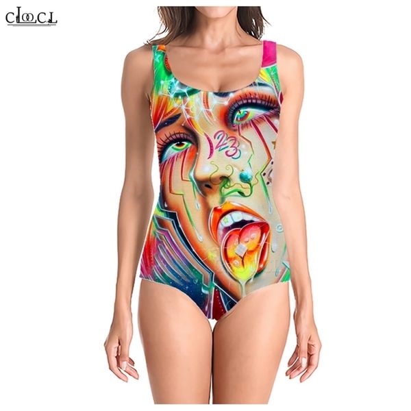 Maiô feminino arte pintura impressa sem mangas sexy roupa de banho casual moda w220617