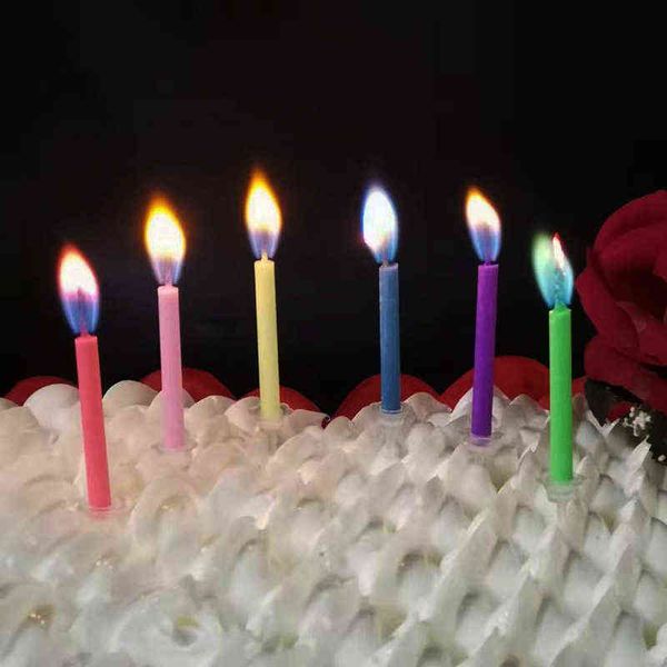 

factory outlet colorful flame candle colorful party cake 6 creative s stock