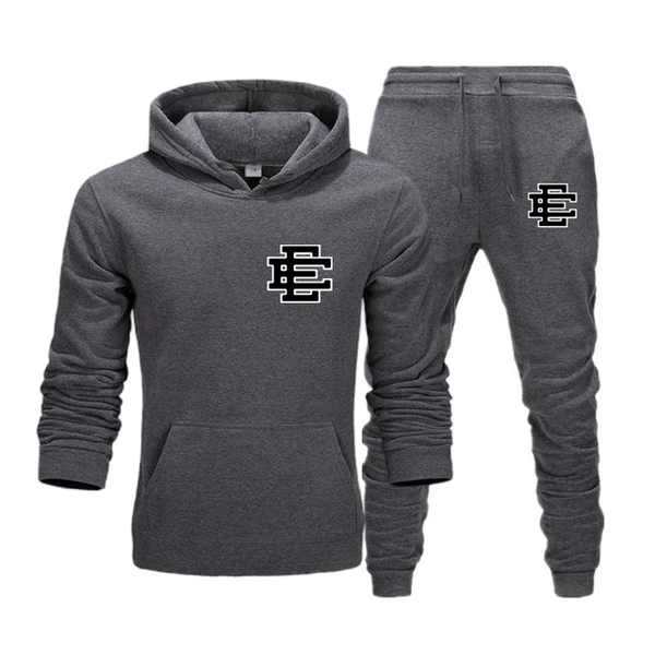 

men's tracksuits fashion couple sportwear set eric emanuel ee printed lover hooded suits hoodie and pants 2pcs streetwear men women clo, Black