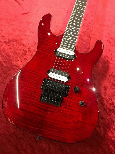 

md 24 select flame floyd trans cherry electric guitar