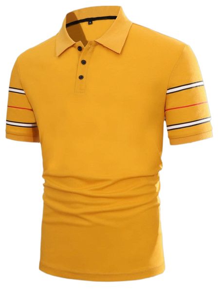 

men striped print polo shirt p46y#, White;black