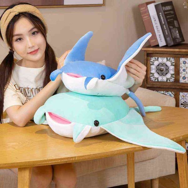 CM Beautiful Dolls Devil Ray Rajiformes Hugs Creative Mobulidae Plushie Pillow Pillow Fill Allow Soft Marine Life Fish Toys J220704