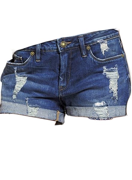 

women's ripped denim jean shorts high waisted stretchy folded hem short jeans z03j#, White;black