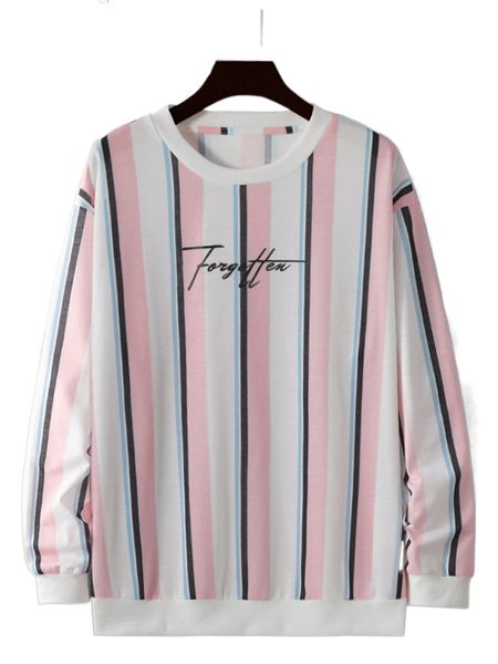 

men striped & letter graphic sweatshirt e6ro#, Black