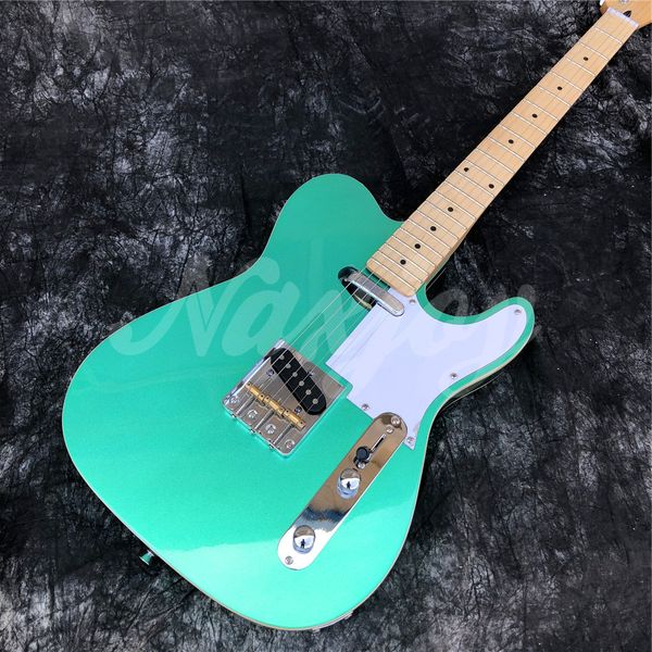 

green color electric guitar,maple neck solid wood 6 strings tl style guitarra